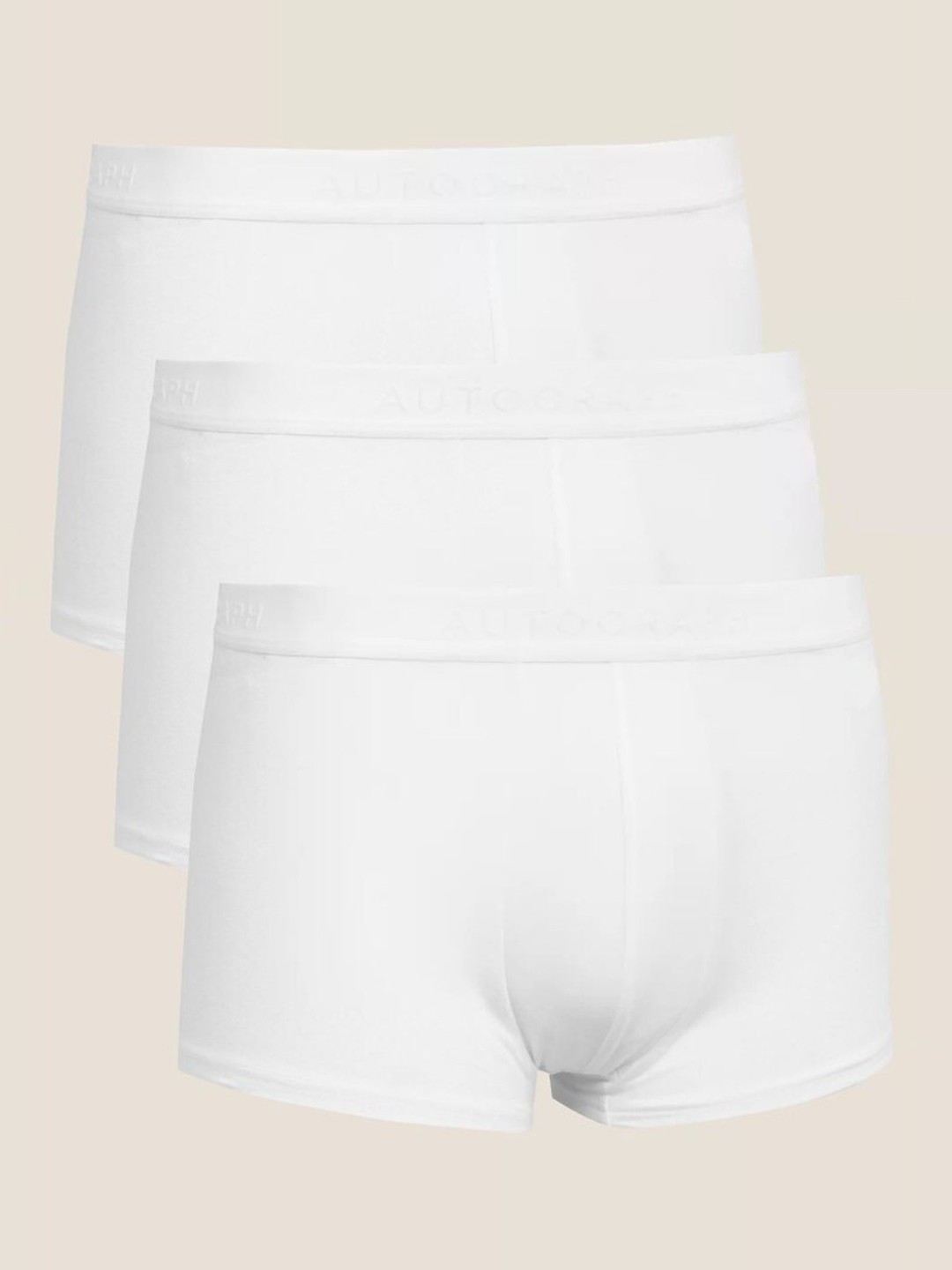 

Marks & Spencer Men White Solid Pack of 3 Trunks