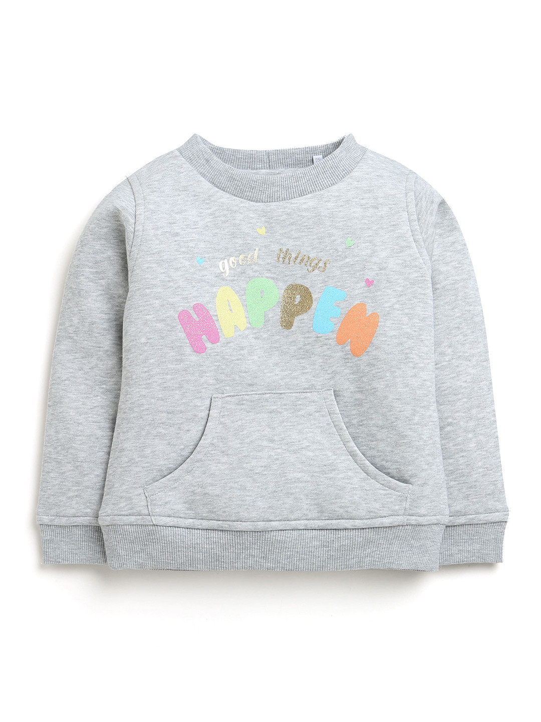

Tiny Girl Girls Grey Melange Printed Sweatshirt