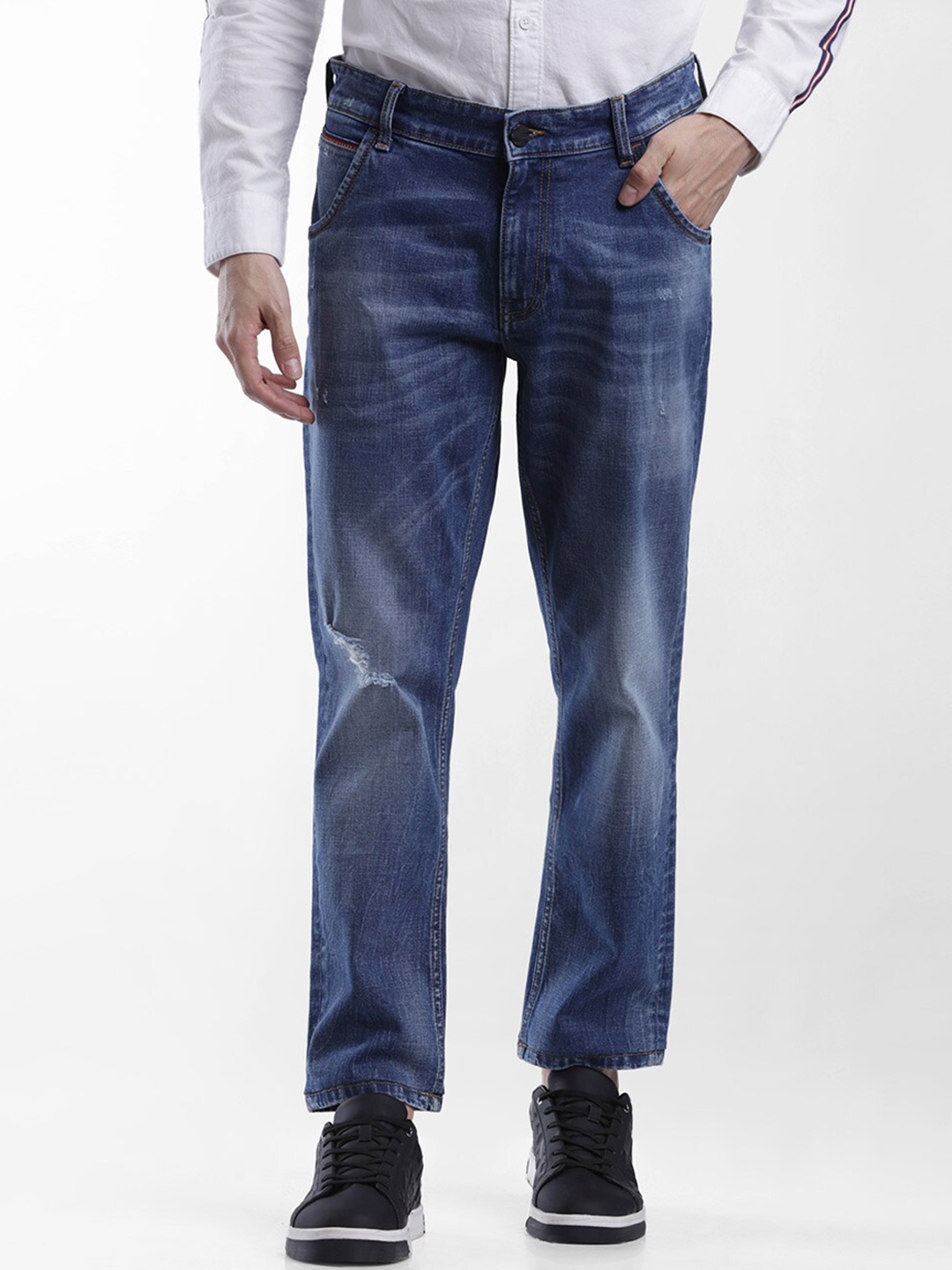 

STARTER Men Blue Low Distress Heavy Fade Jeans