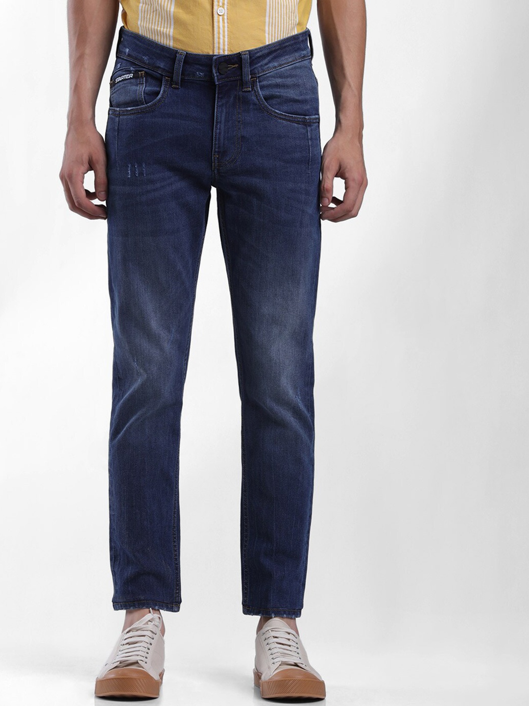 

STARTER Men Blue Slim Fit Mildly Distressed Light Fade Jeans