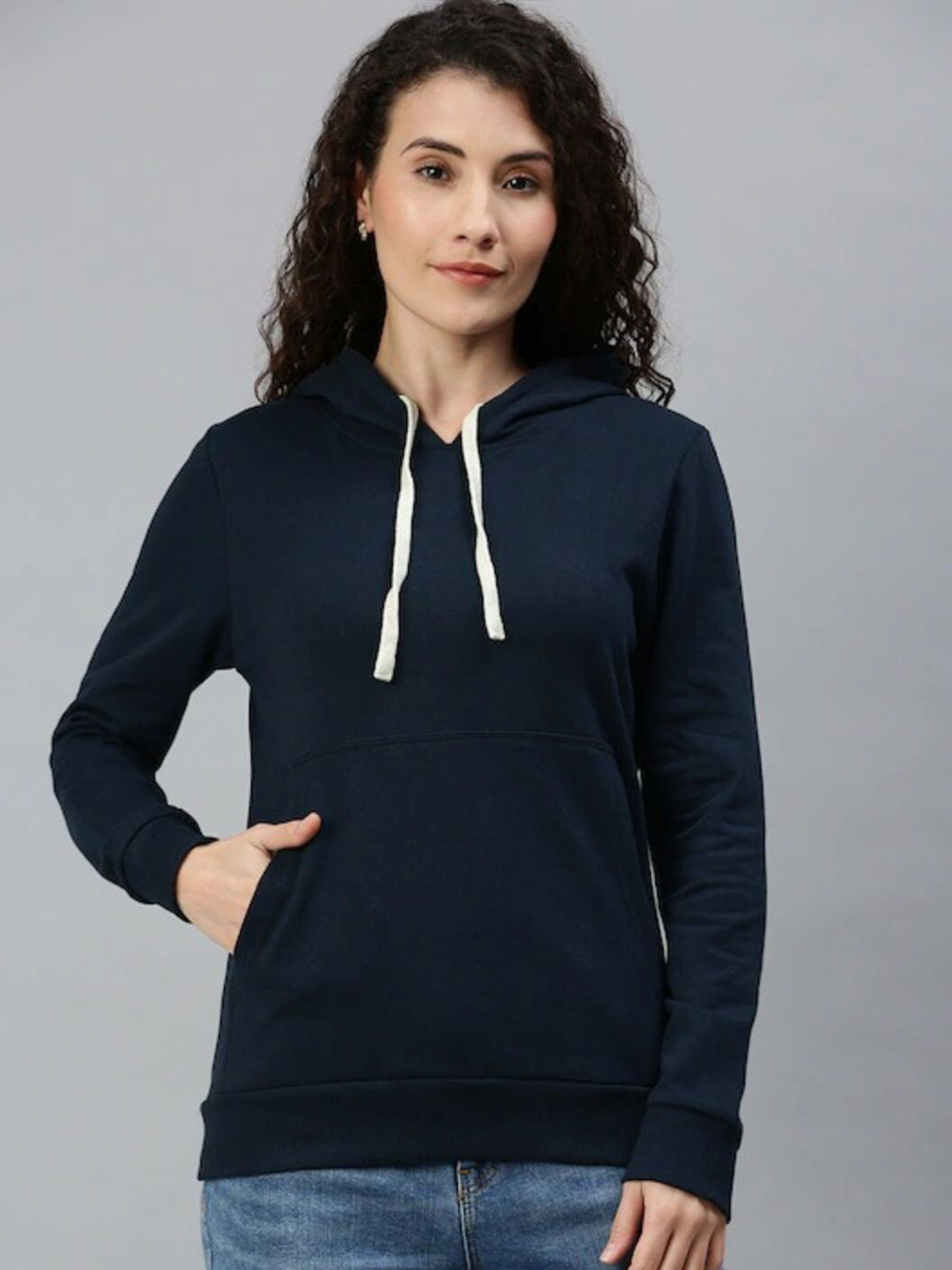 

Campus Sutra Women Blue Hooded Sweatshirt