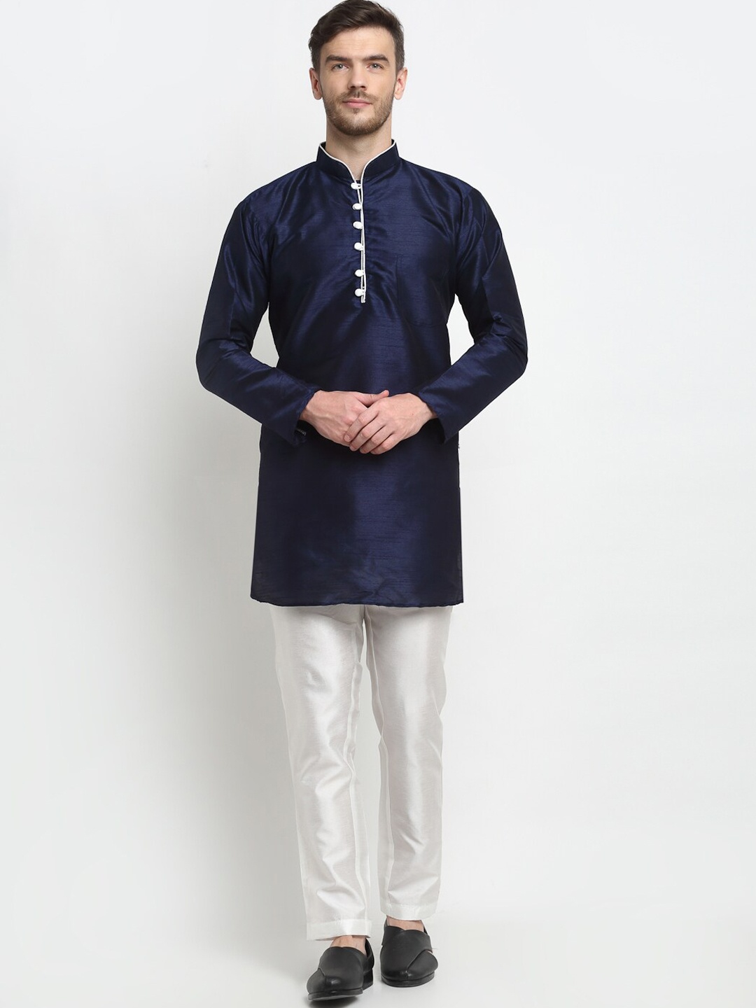 

Benstoke Men Navy Blue Kurta with Pyjama