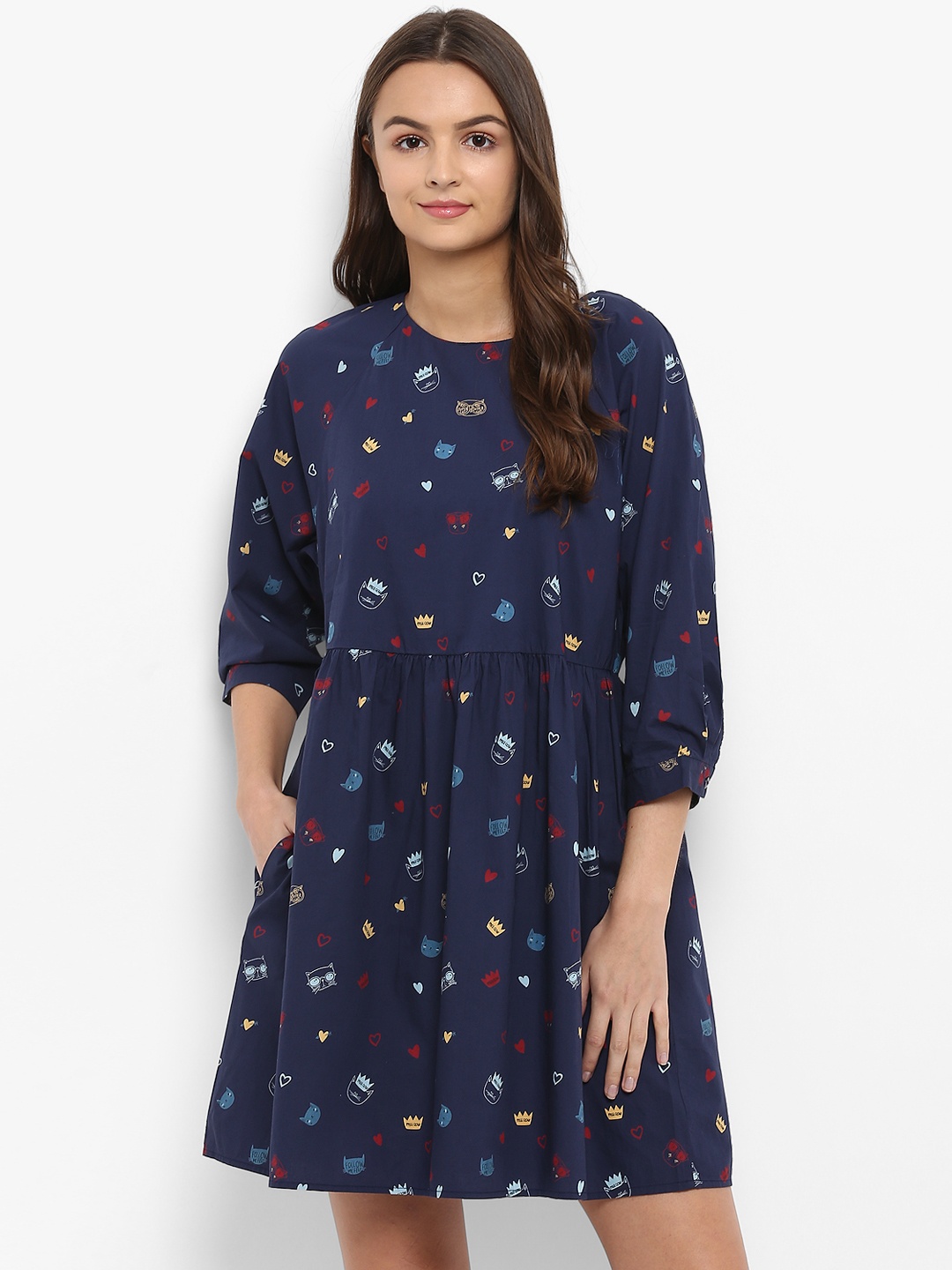 

Athah Blue Floral A-Line Dress