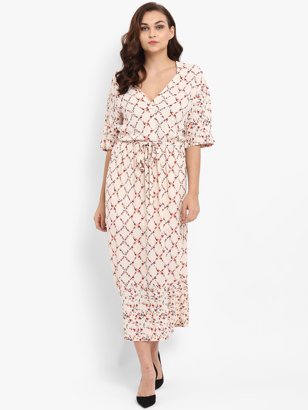 

Athah Women Off White Floral Printed Maxi Dress, Na