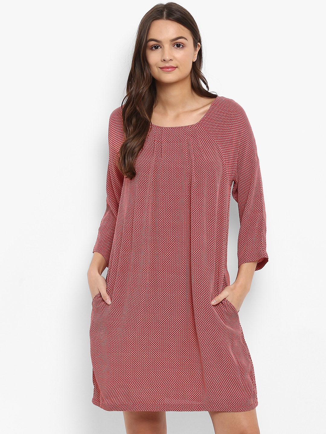 

Athah Red A-Line Polka Dot Printed Dress