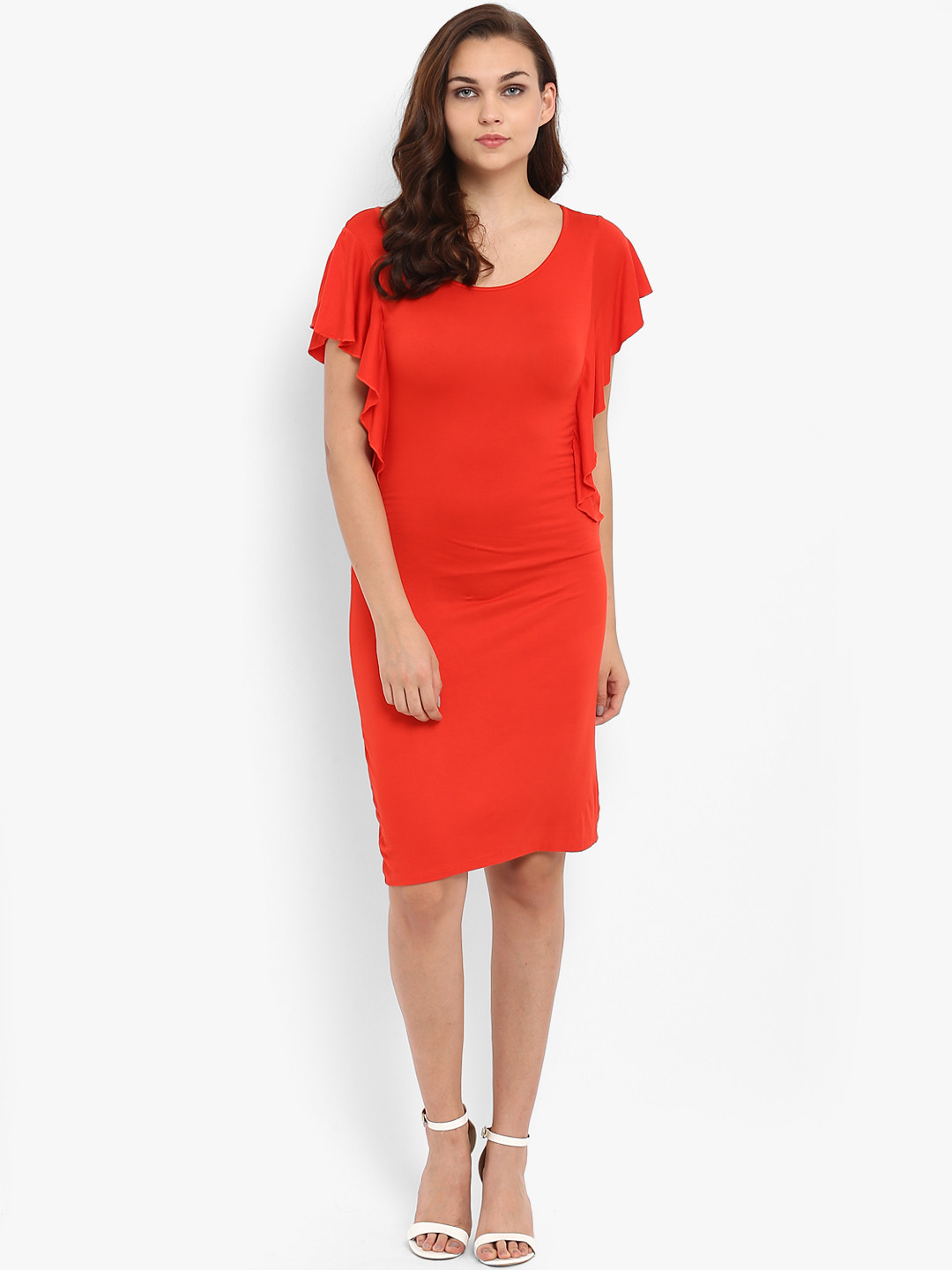 

Athah Red Solid Sheath Dress