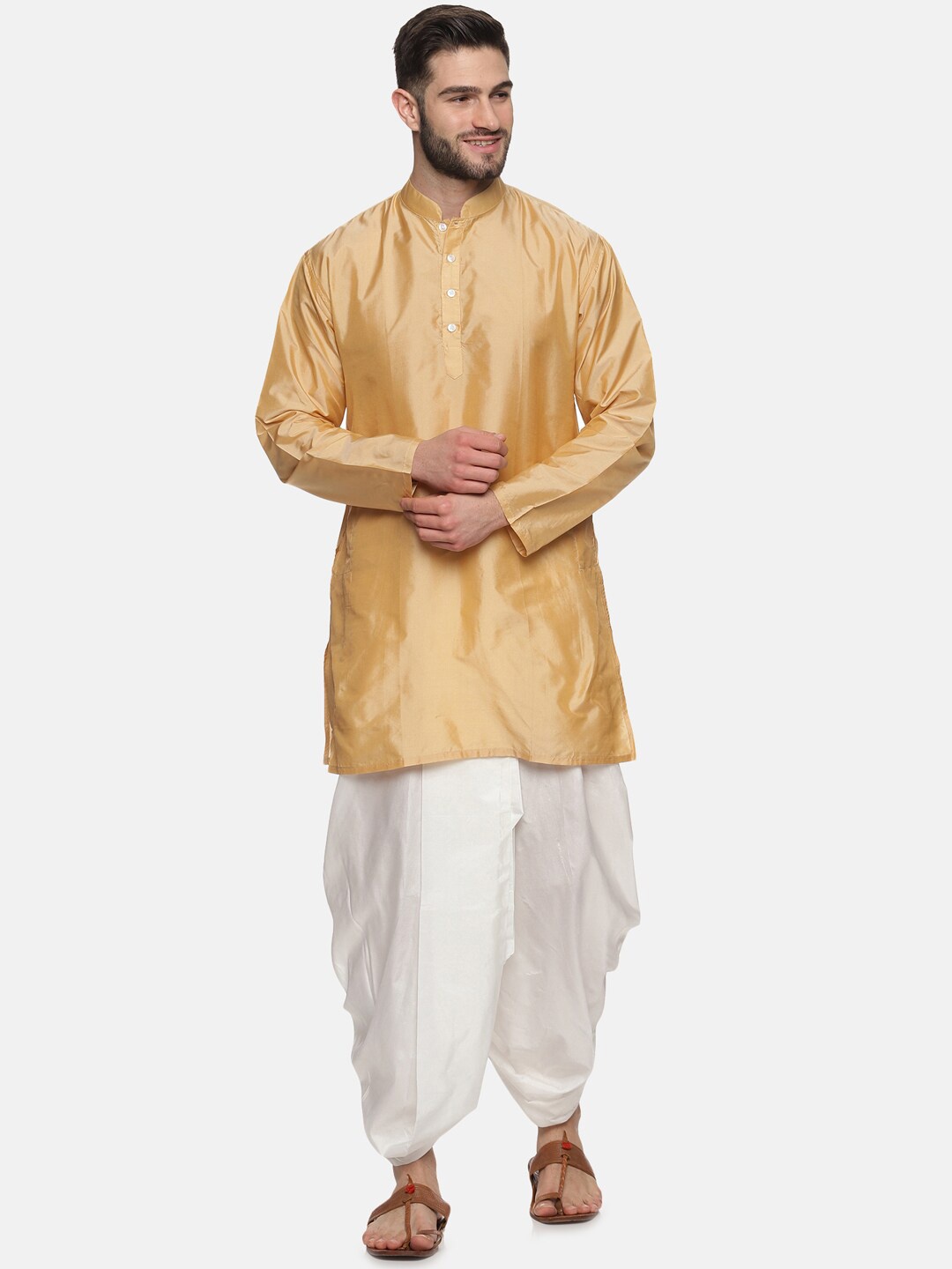 

Sethukrishna Men Beige Kurta with Patiala