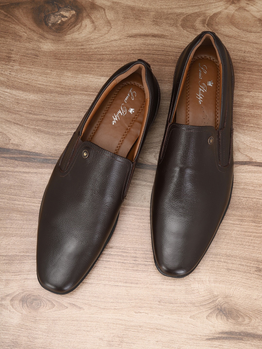 

Louis Philippe Men Brown Solid Slip-On Formal Shoes