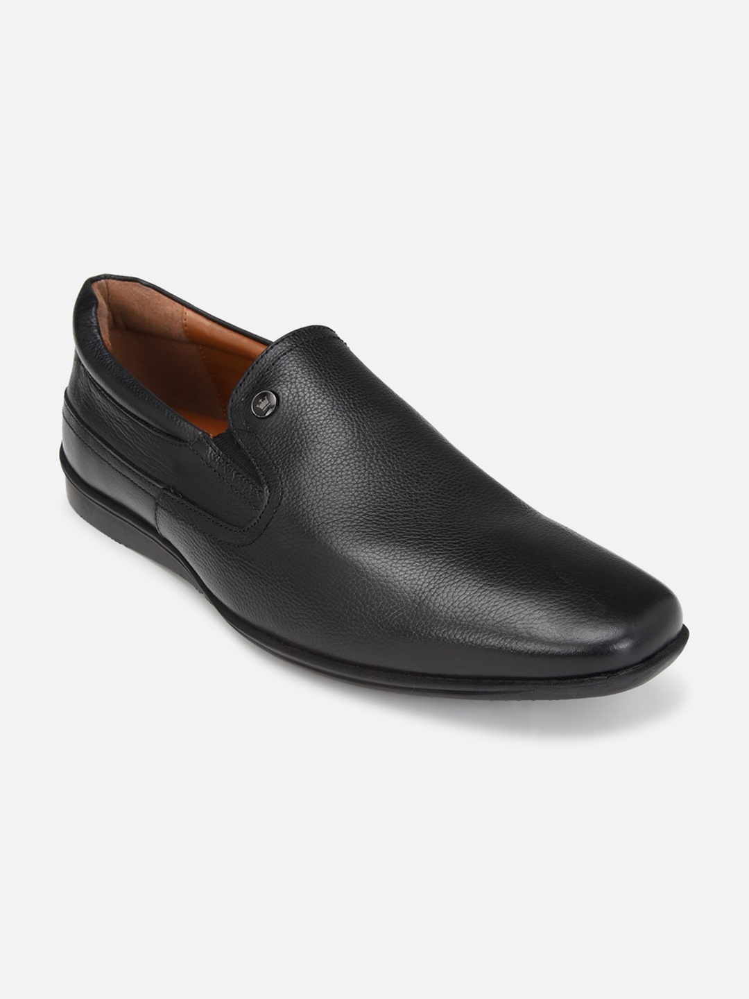 

Louis Philippe Men Black Solid Leather Slip-On