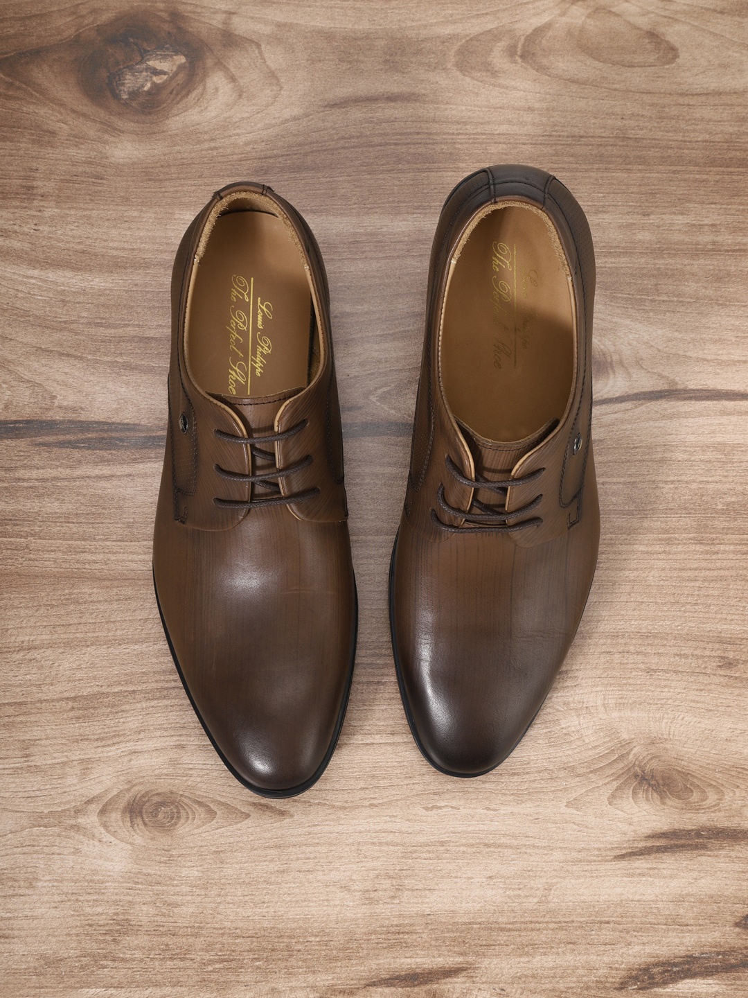 

Louis Philippe Men Brown Solid Leather Derbys