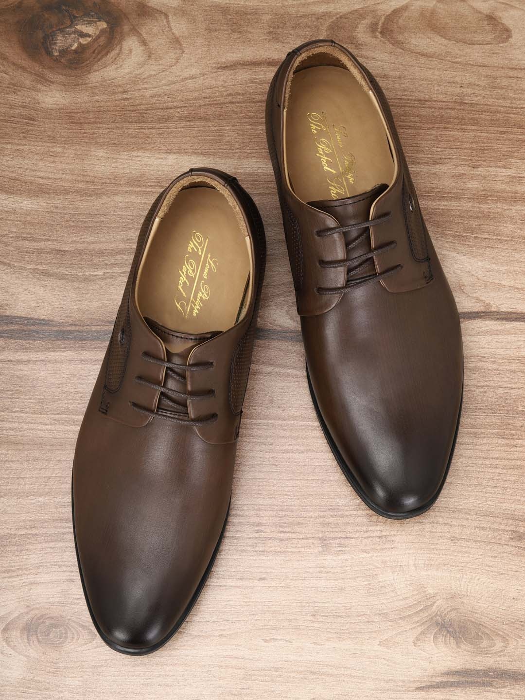 

Louis Philippe Men Brown Solid Leather Formal Oxfords