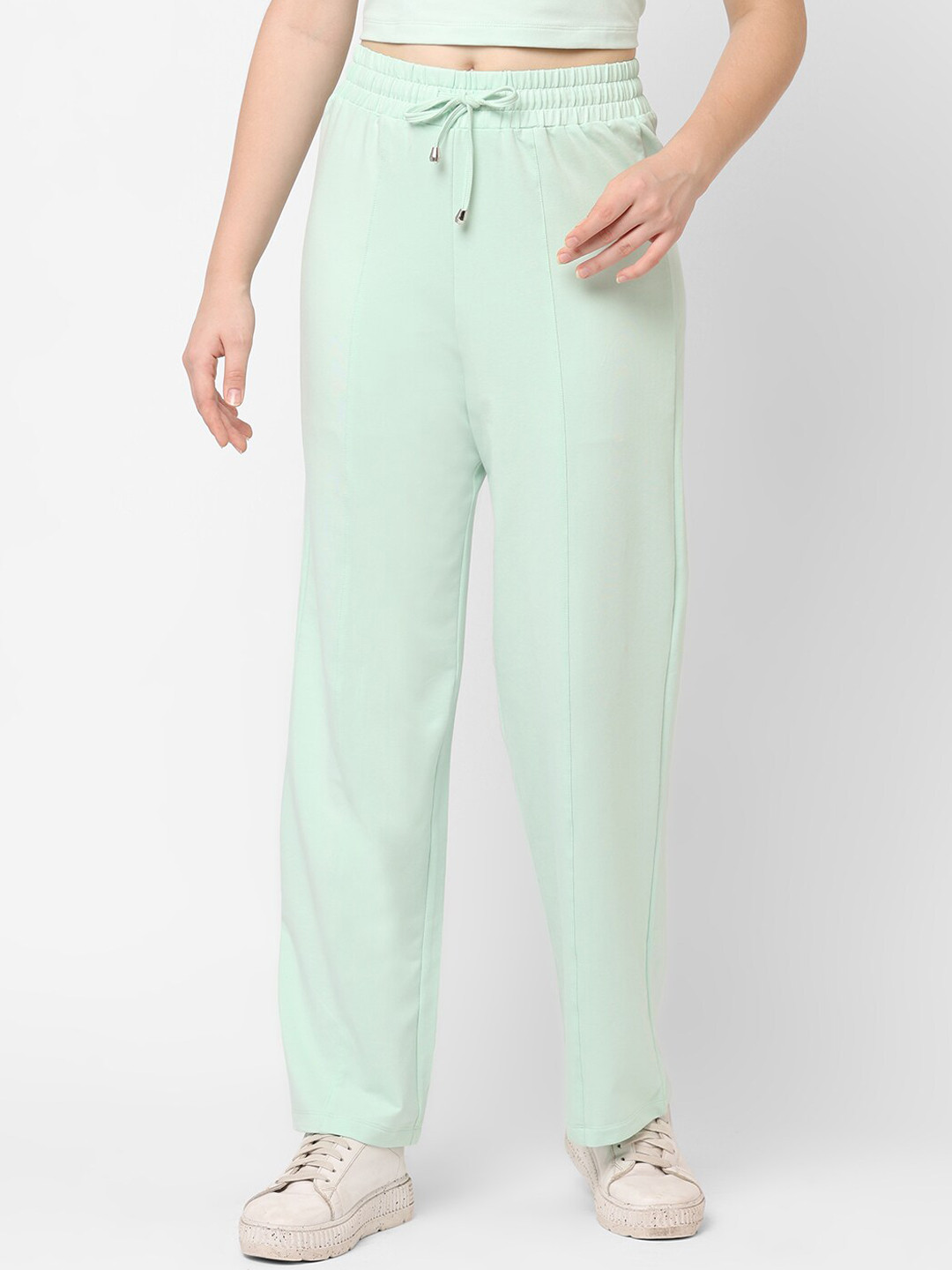 

Kraus Jeans Women Mint Green Loose Fit High-Rise Trouser