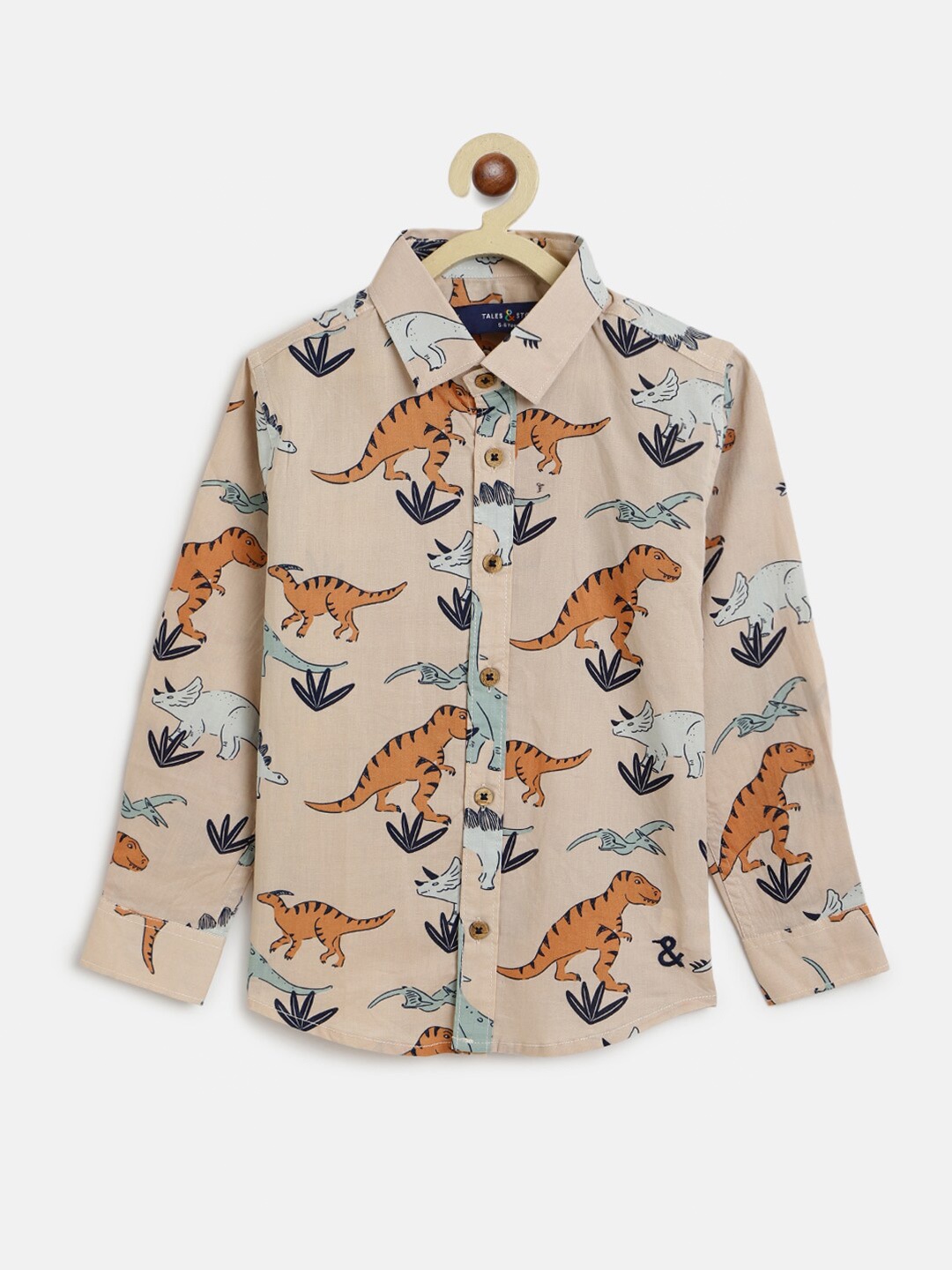 

TALES & STORIES Boys Beige Printed Casual Shirt