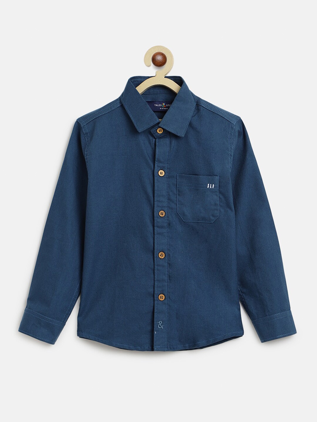 

TALES & STORIES Boys Blue Cotton Casual Shirt