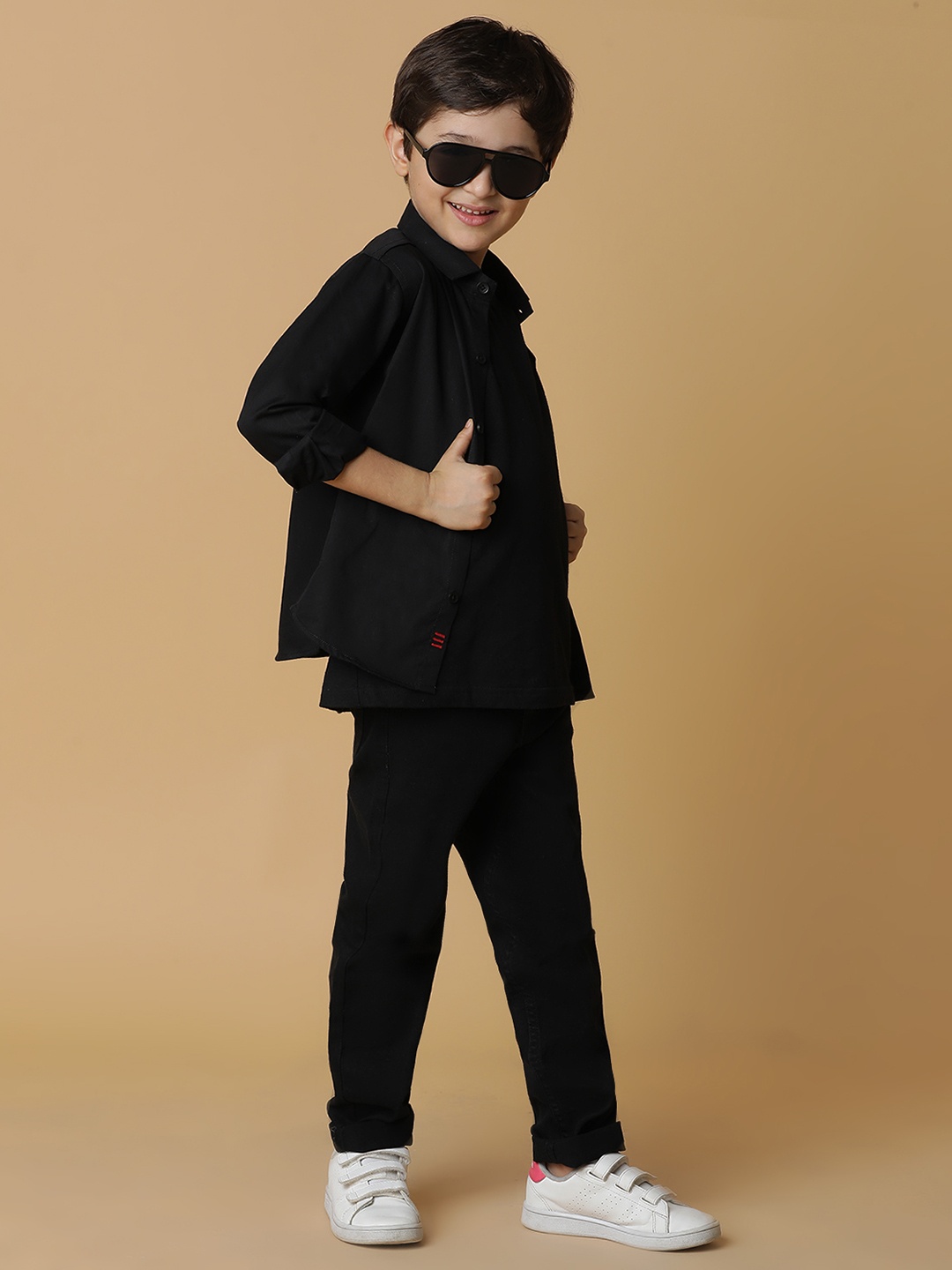 

TALES & STORIES Boys Black Casual Shirt