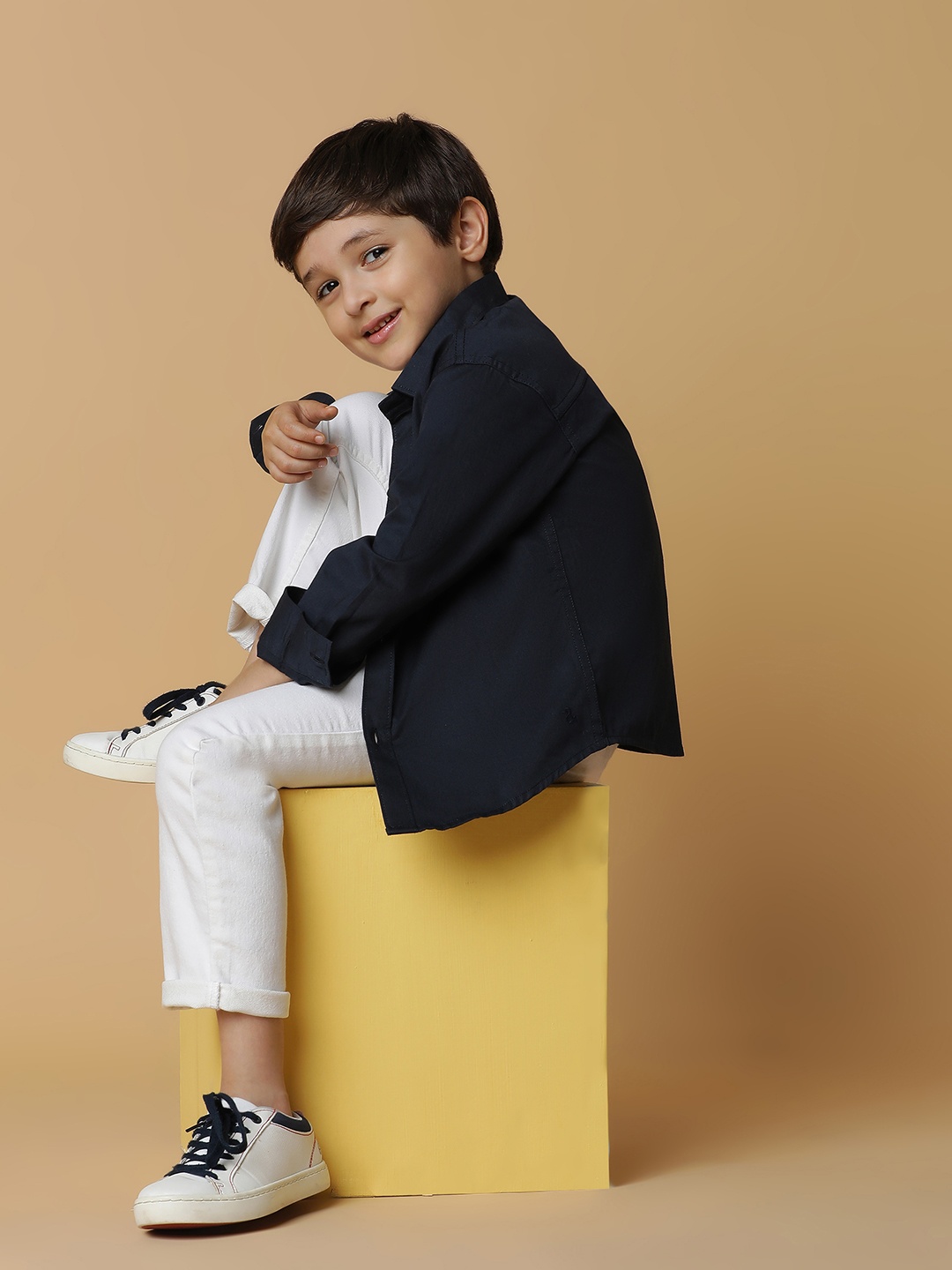 

TALES & STORIES Boys Navy Blue Casual Shirt