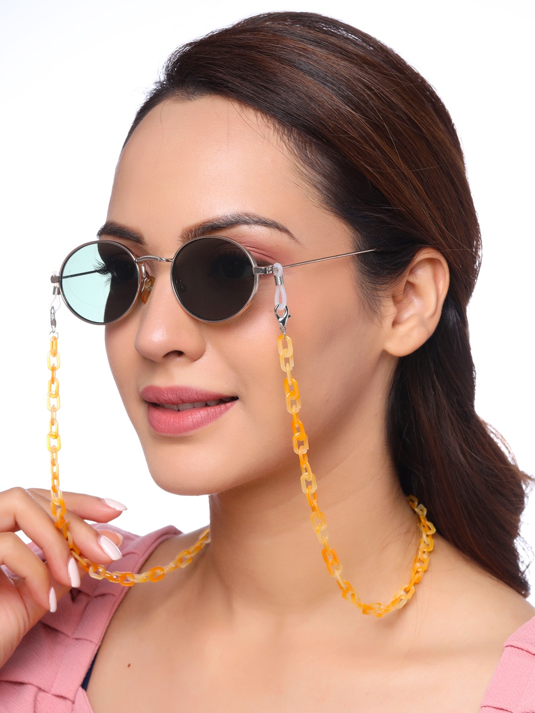 

Yellow Chimes Yellow Face Mask & Sunglasses Link Chains