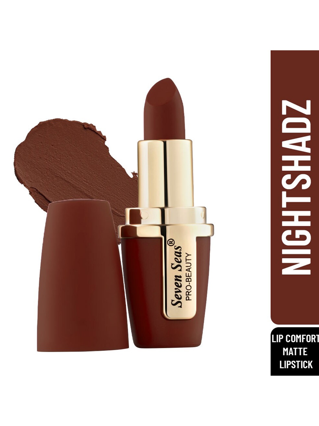 

Seven Seas Lip Comfort Velvet Matte Lipstick-Nightshadz-4.2g, Brown