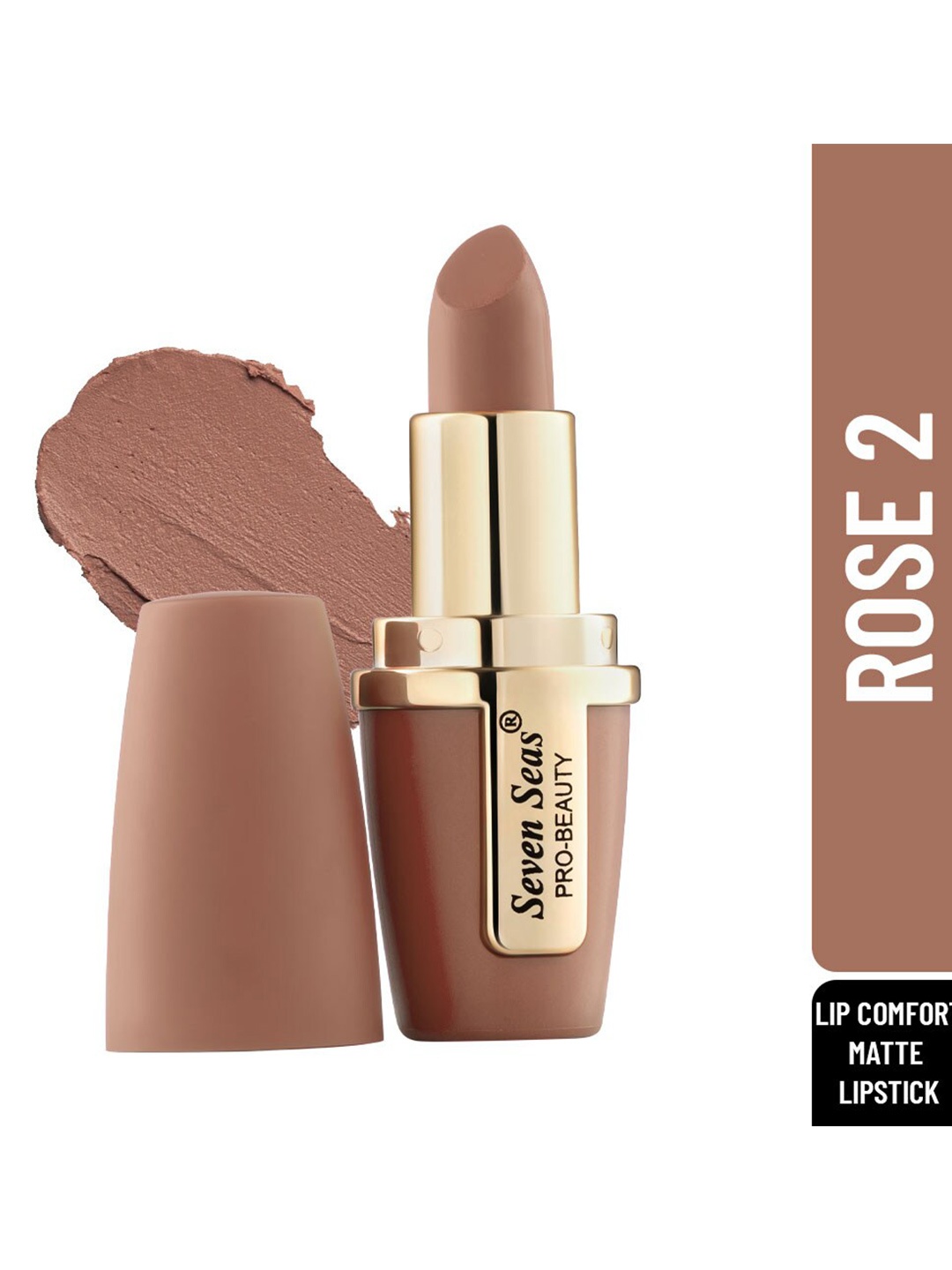 

Seven Seas Lip Comfort Velvet Matte Lipstick-Rose-2-1-4.2g, Brown