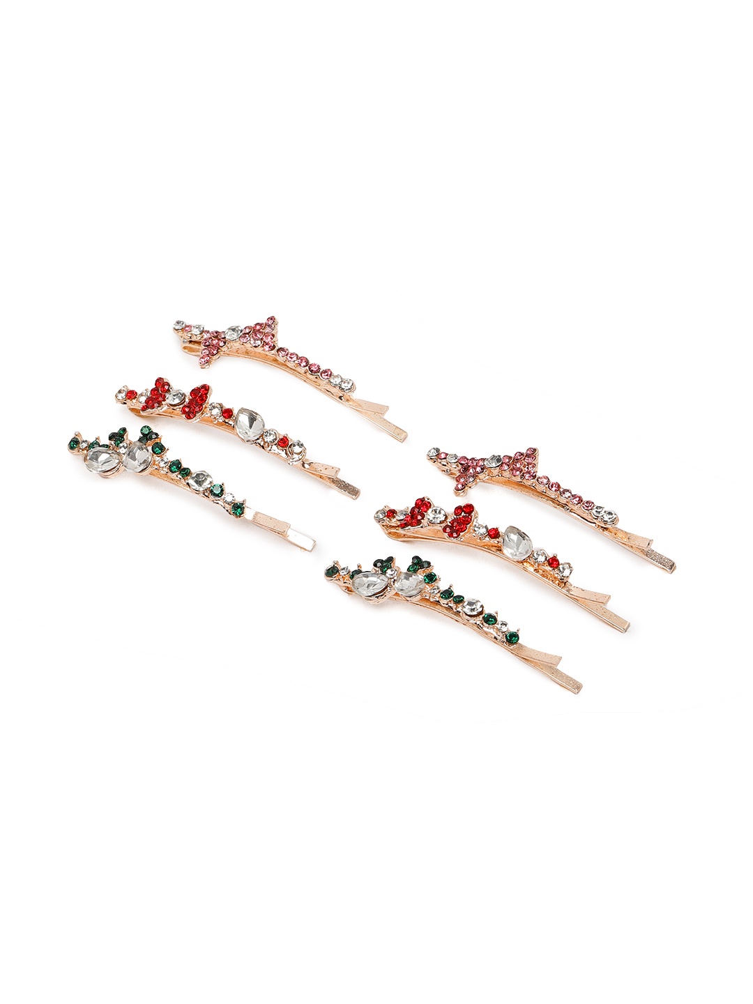 

Kord Store Women Rose Gold Set of 6 Embellished Bobby Pins