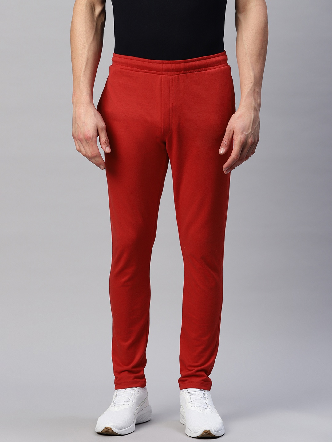 

Pierre Carlo Men Solid Slim Fit Track Pants, Red