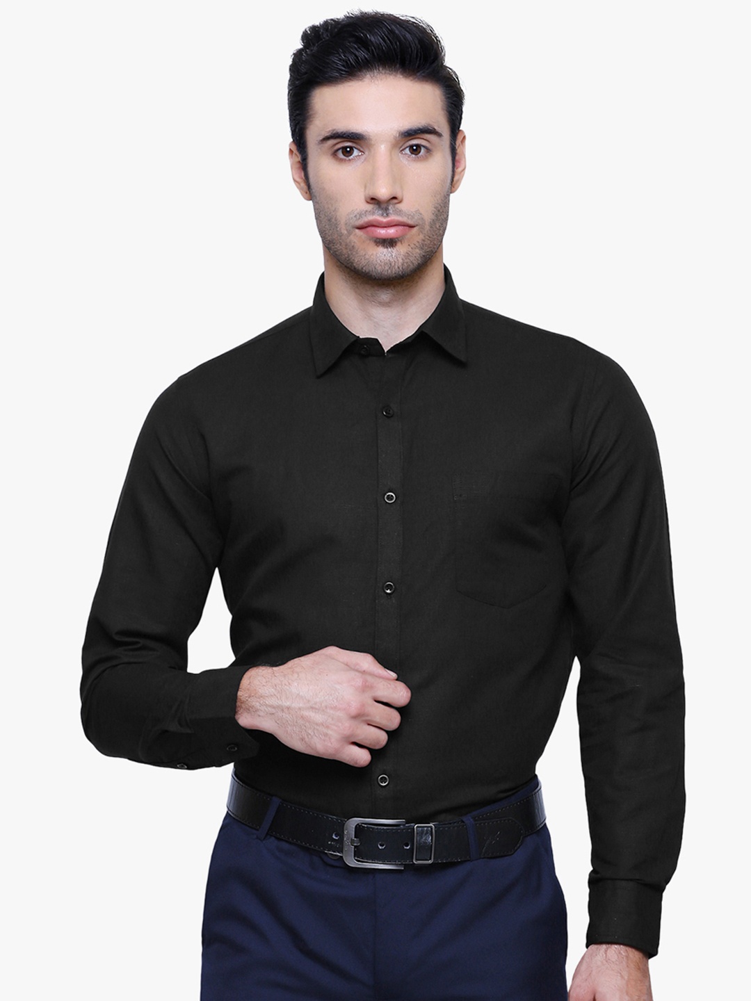

Southbay Men Black Smart Formal Shirt