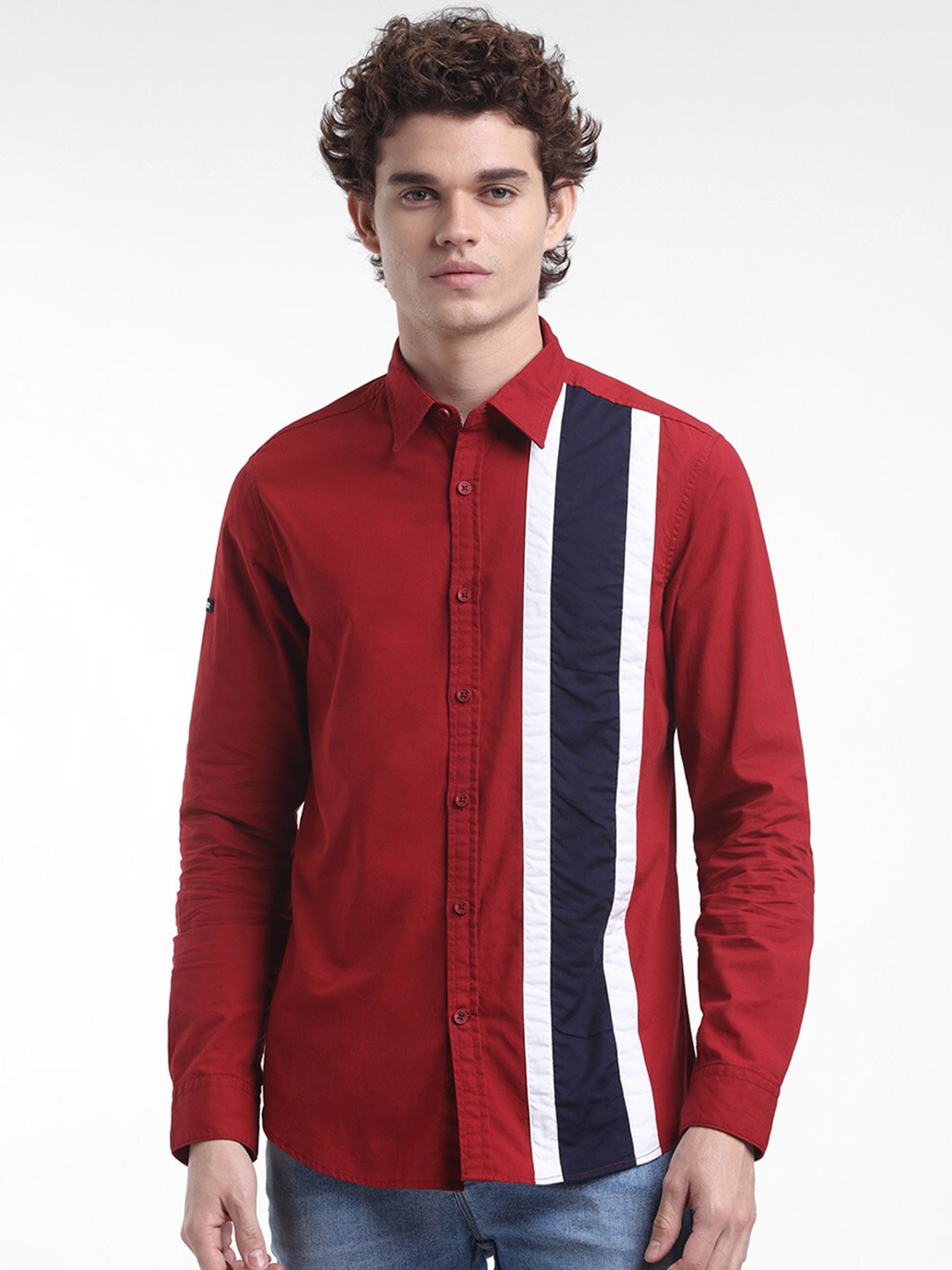 

STARTER Men Red Slim Fit Cotton Casual Shirt