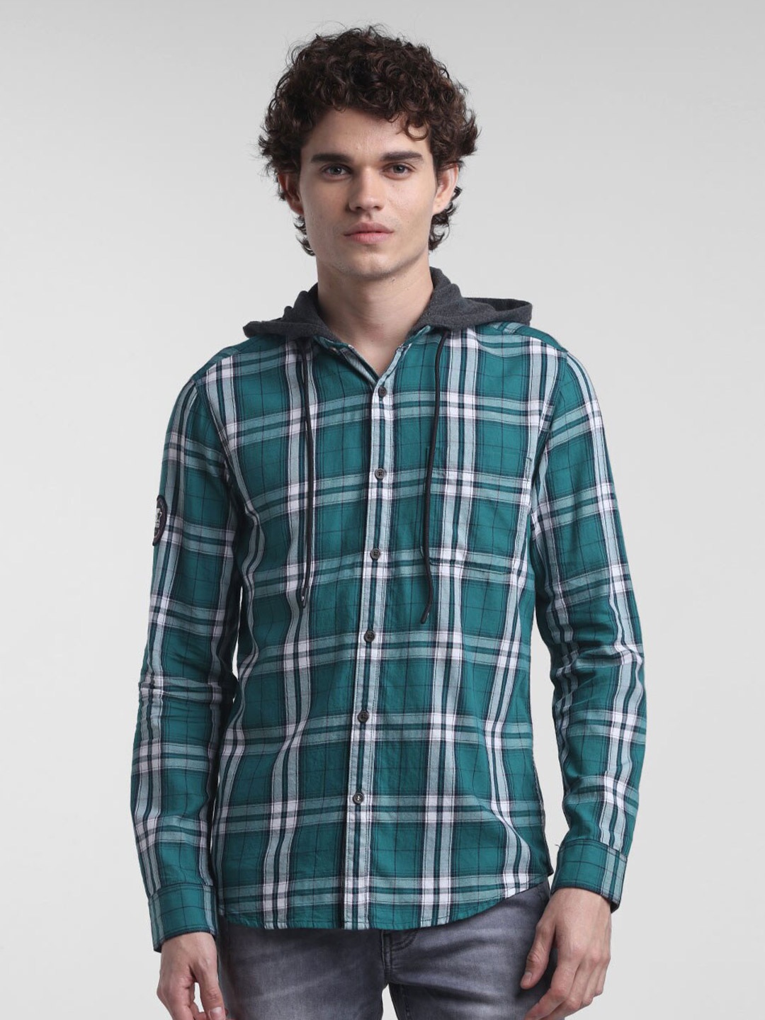 

STARTER Men Green Slim Fit Tartan Checks Checked Casual Shirt