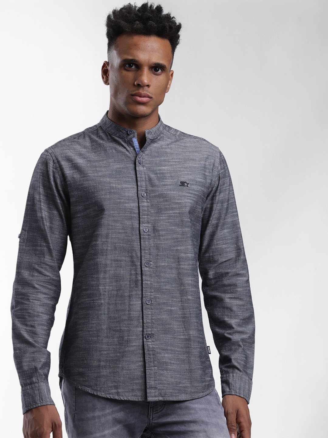 

STARTER Men Grey Slim Fit Casual Shirt