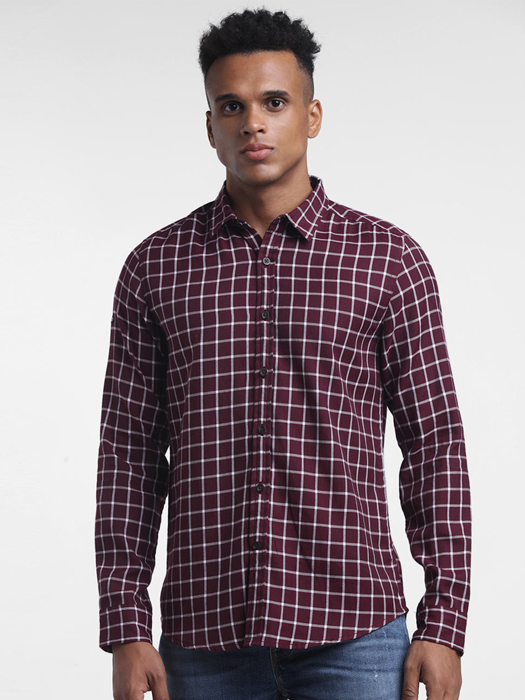 

STARTER Men Red Slim Fit Checked Casual Shirt