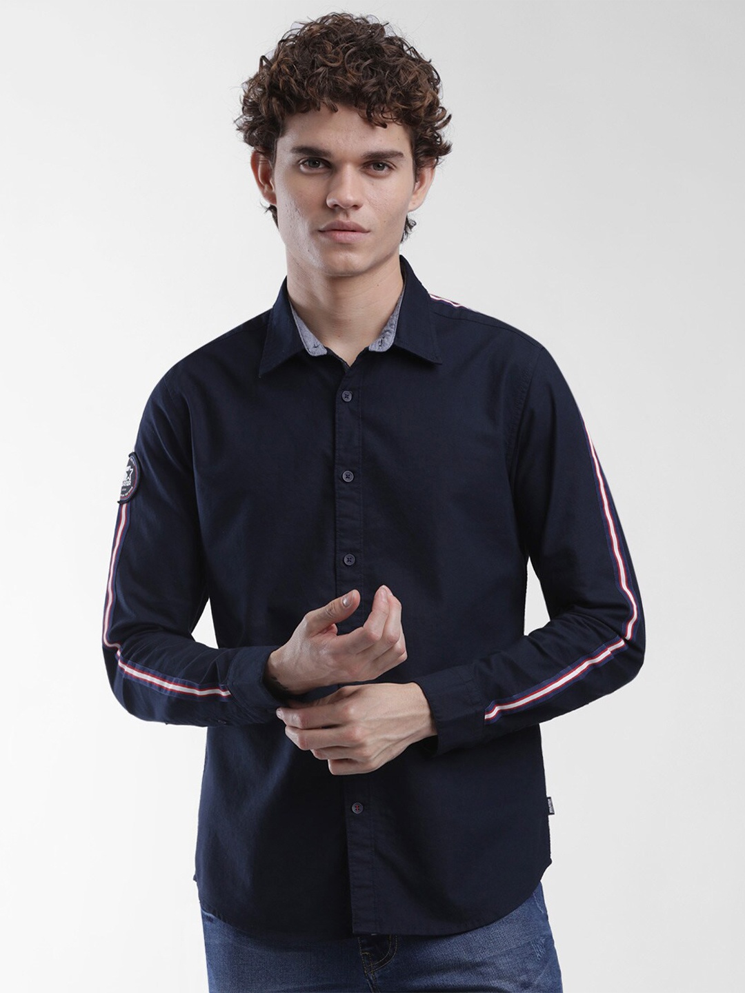 

STARTER Men Navy Blue Slim Fit Casual Shirt