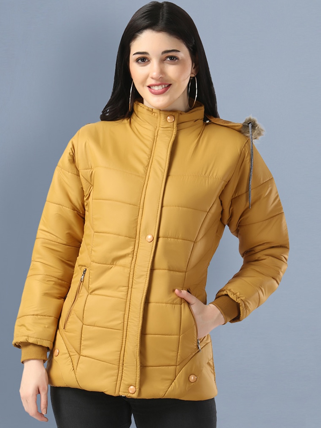 

BUY NEW TREND Women Yellow Lightweight Longline Padded Jacket