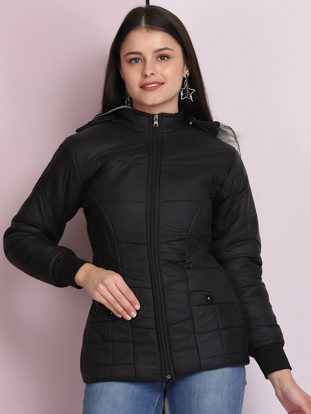 

BUY NEW TREND Women Black Lightweight Parka Jacket