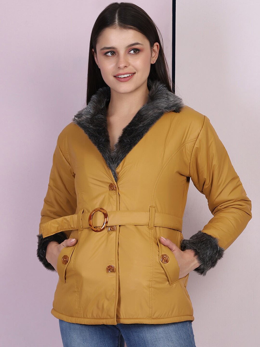 

BUY NEW TREND Women Yellow Lightweight Longline Tailored Jacket