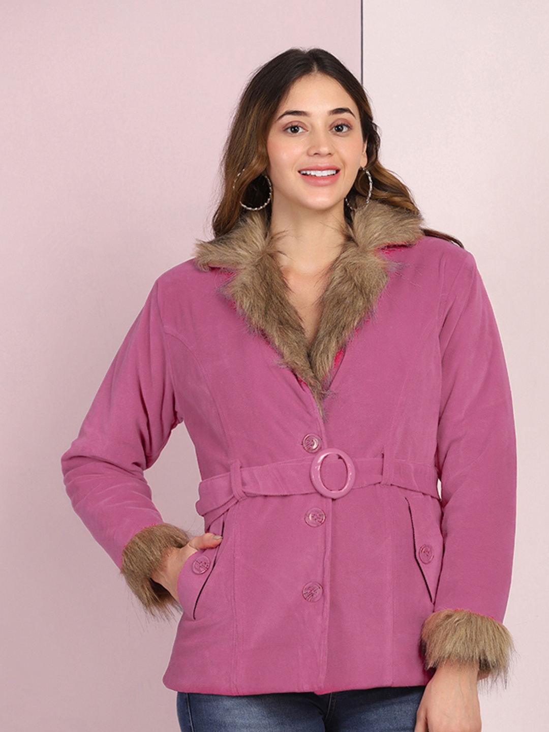 

BUY NEW TREND Women Pink Lightweight Parka Jacket