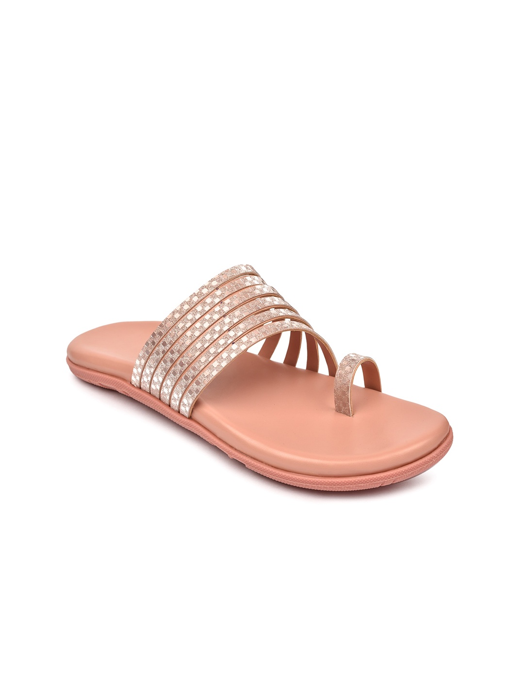 

REEZZ Women Pink Embellished One Toe Flats