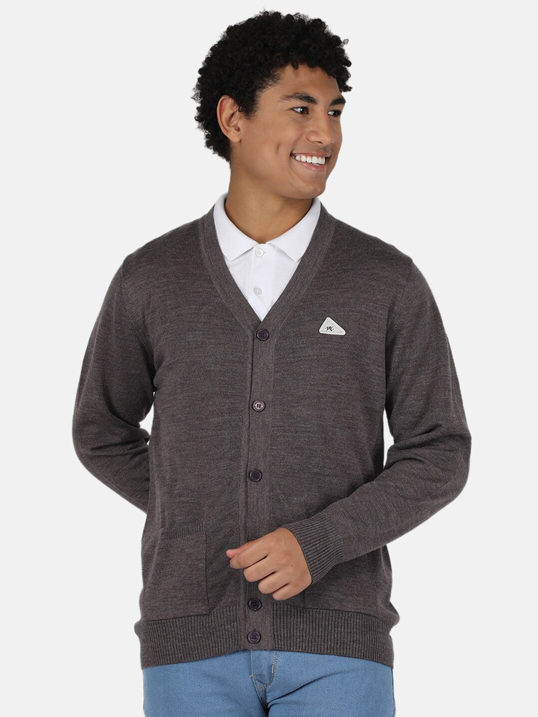 

Monte Carlo Men Grey V Neck Cardigan