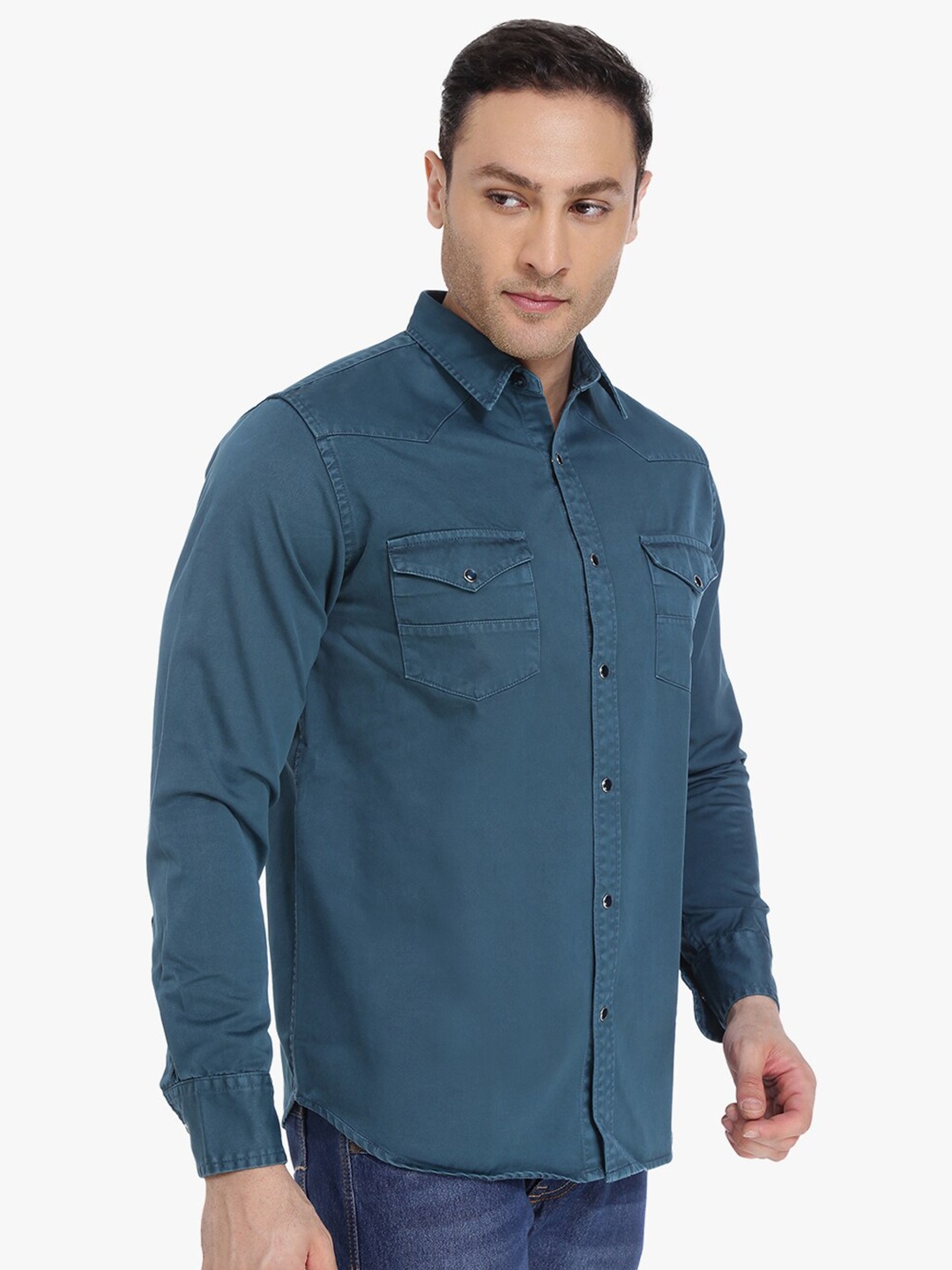

Southbay Men Blue Smart Slim Fit Casual Shirt