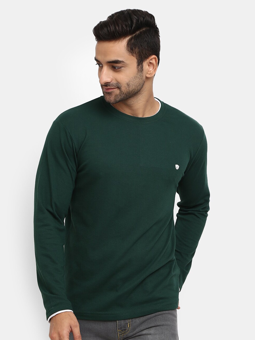 

V-Mart Men Green Slim Fit T-shirt