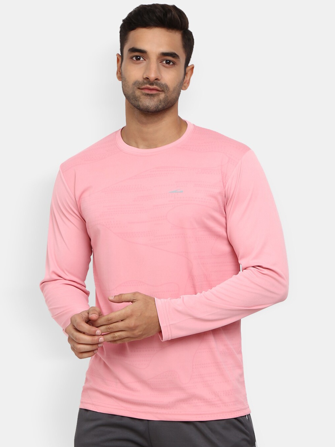 

V-Mart Men Pink Slim Fit T-shirt