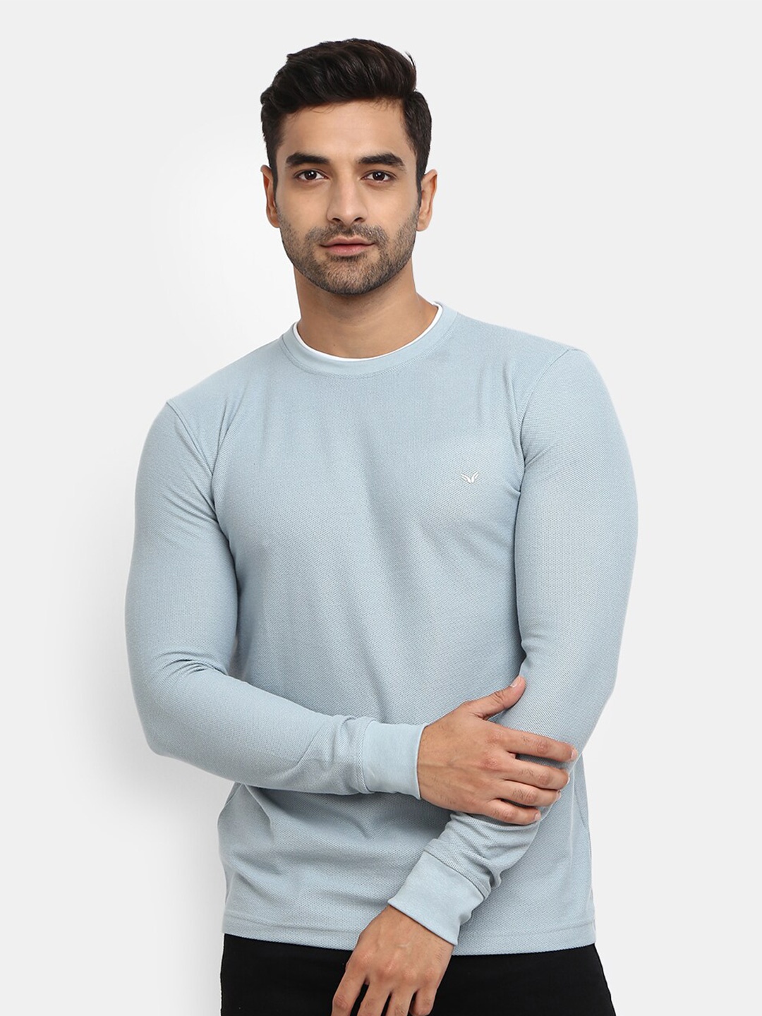

V-Mart Men Blue Slim Fit T-shirt