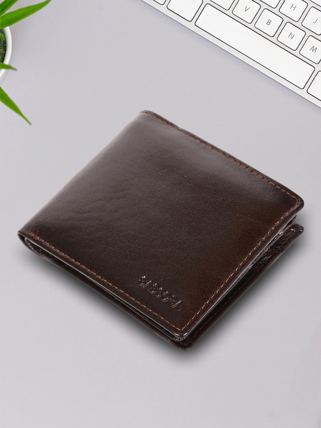 

Sassora Men Brown Leather Two Fold Wallet