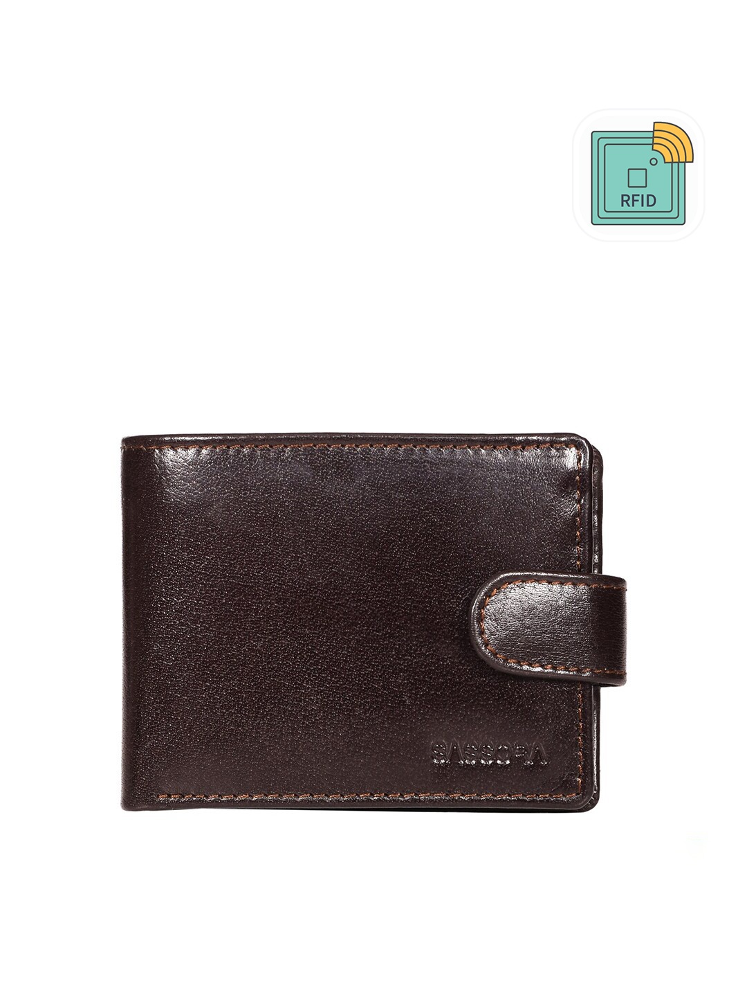 

Sassora Men Brown Leather Two Fold Wallet