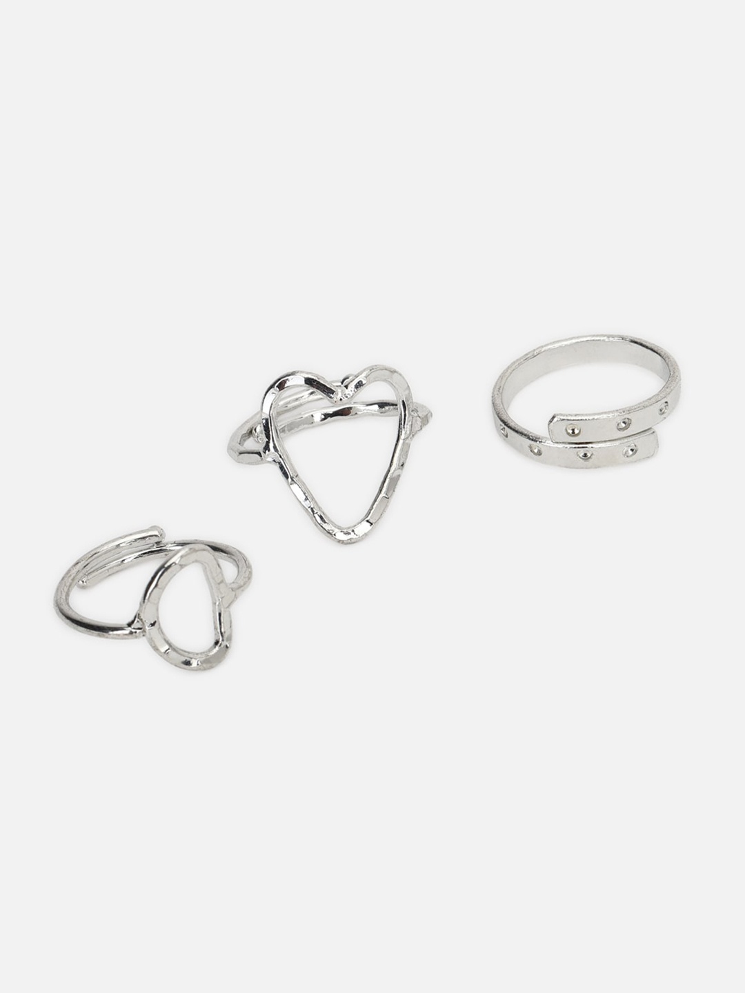 

FOREVER 21 Set of 3 Silver-Toned Adjustable Finger Rings