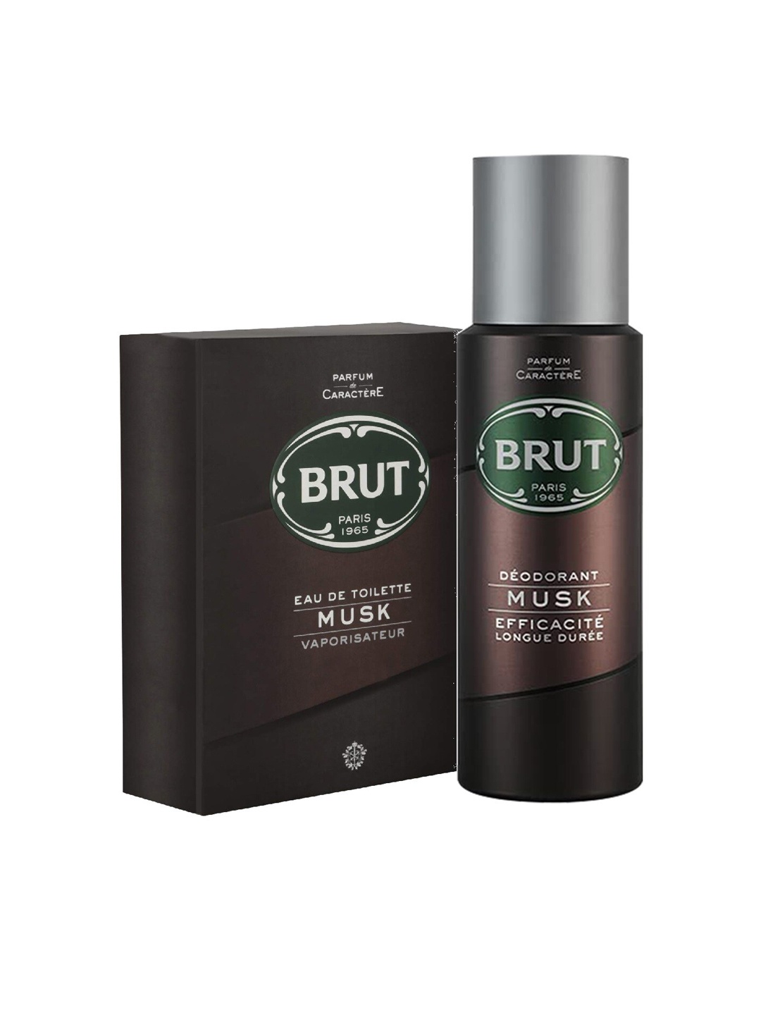 

BRUT Men Musk Eau De Toilette Perfume 100 ml + Deodorant 250 ml, Brown