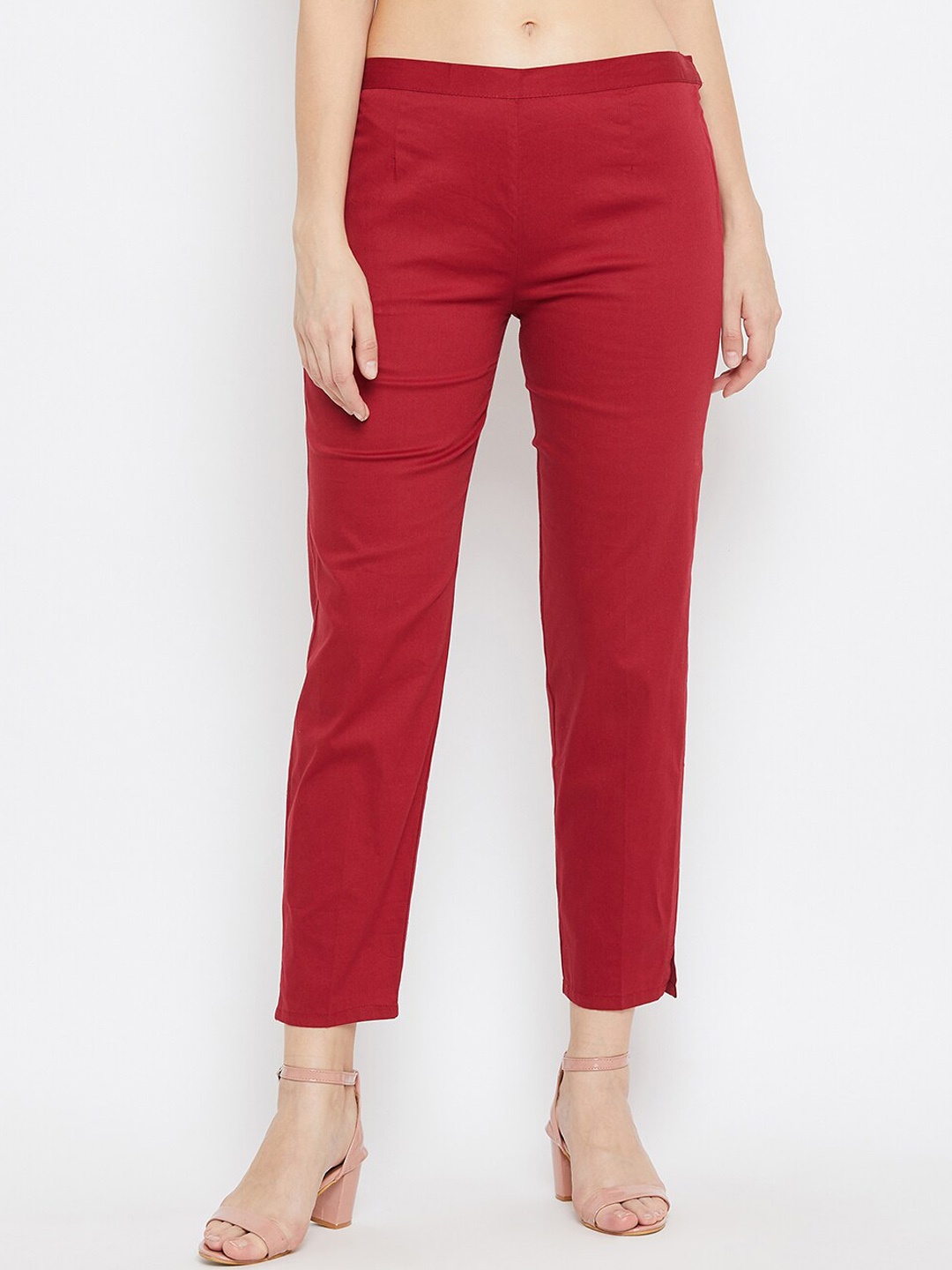 

Clora Creation Women Maroon Smart Easy Wash Regular Fit Trouser