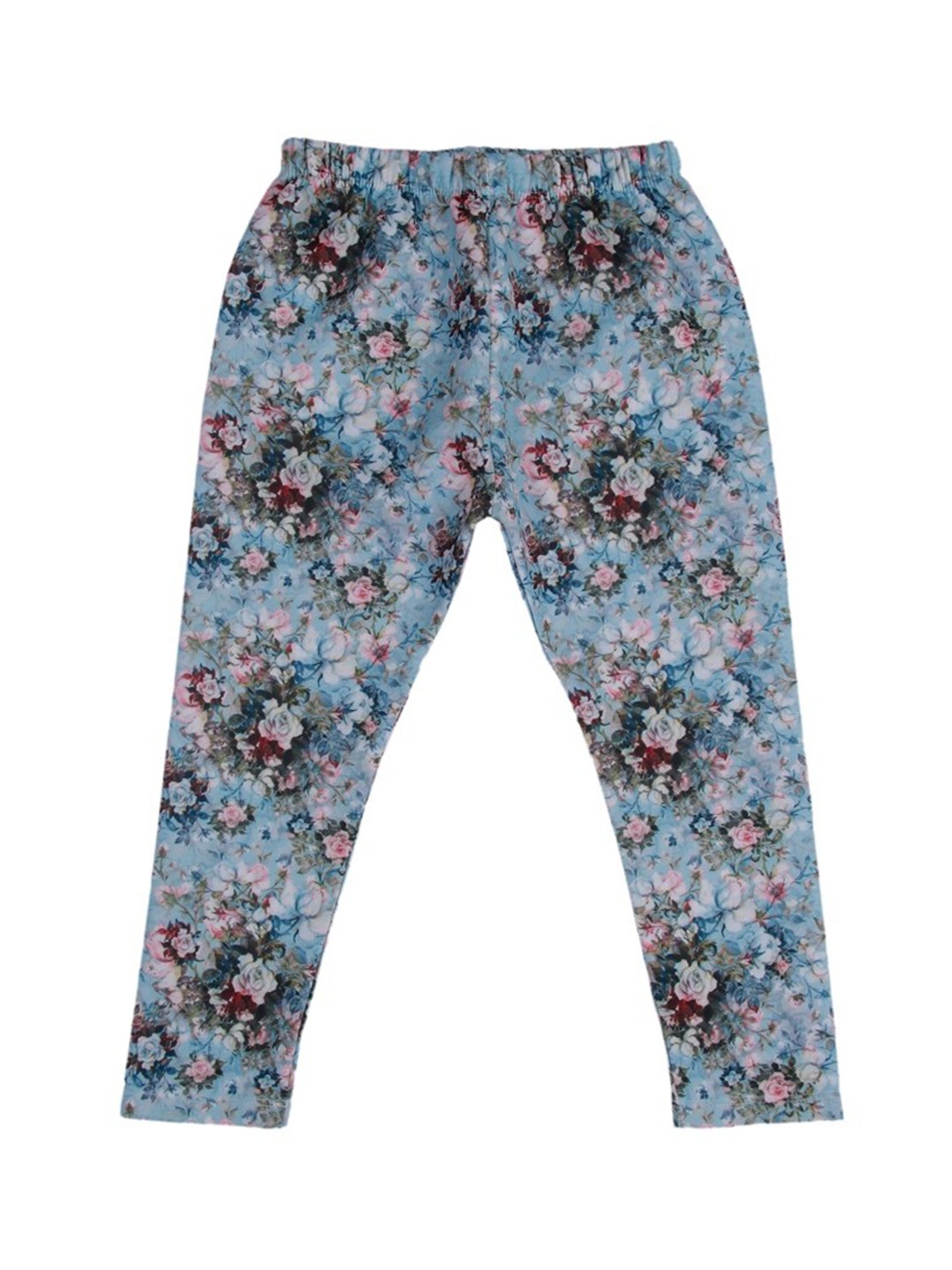 

Ziama Girls Blue & Pink Floral Printed Ankle-Length Leggings