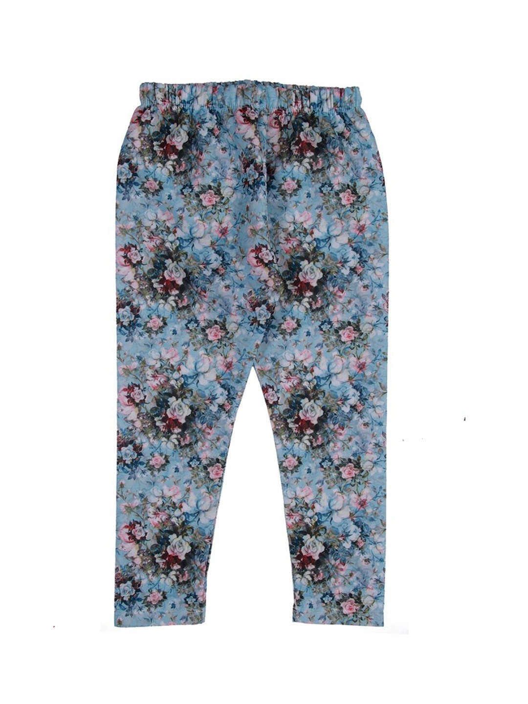 

Ziama Girls Blue Floral Printed Ankle Length Leggings