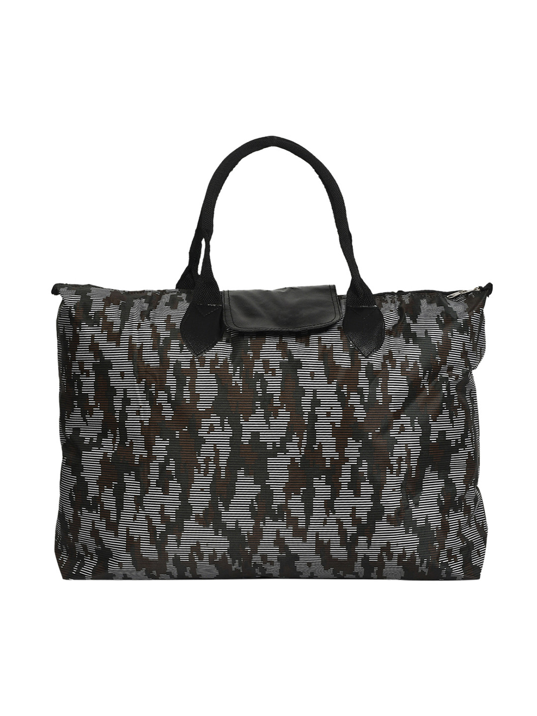 

Kuber Women Industries Black Printed Oversized Shopper Handheld Bag