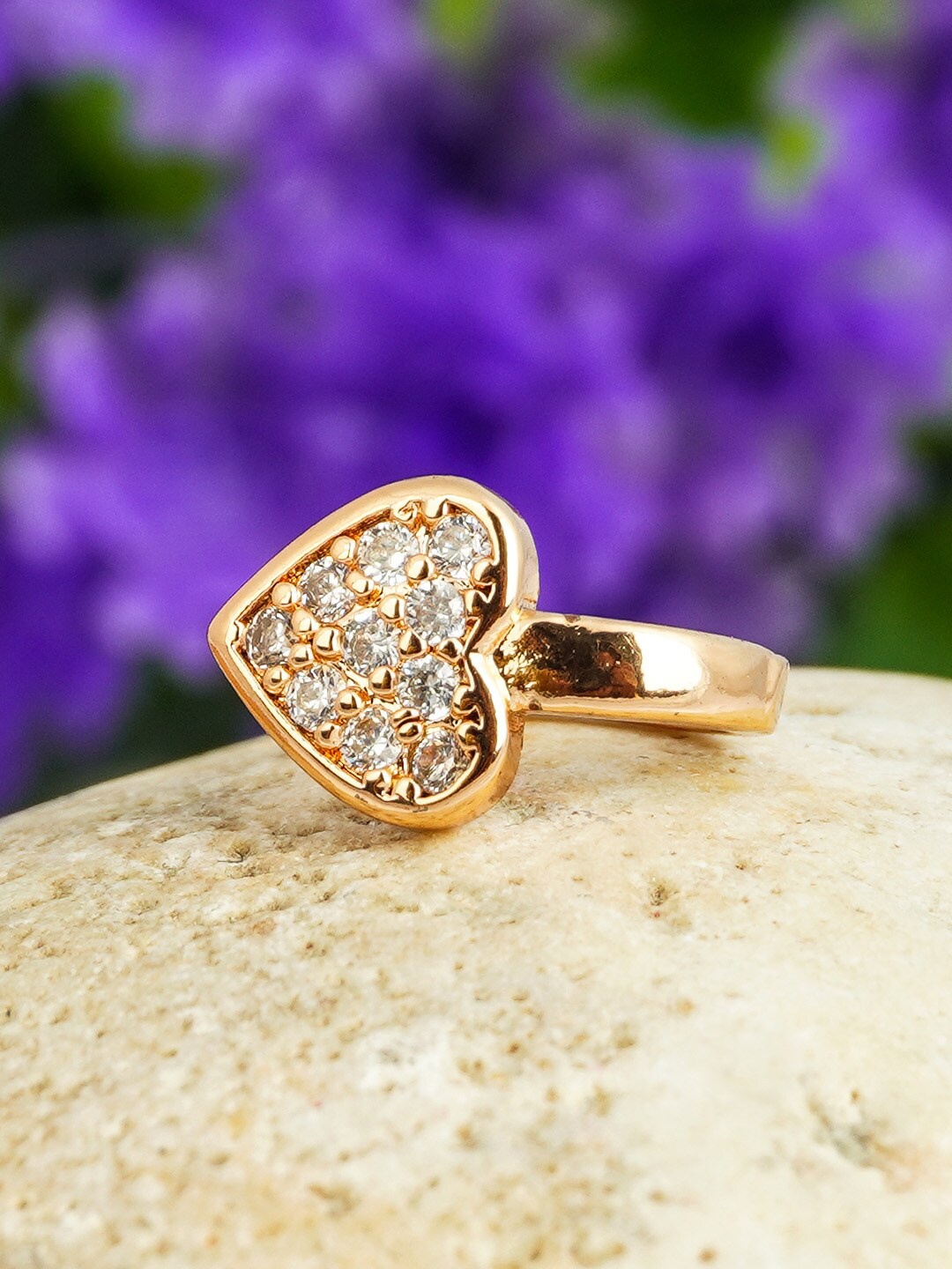 

Urmika Women Gold-Plated White Rhinestone Studded Nosepin